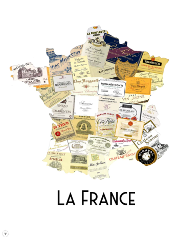 Carte de France des Vins 50x70cm