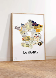 Carte de France des Vins 50x70cm